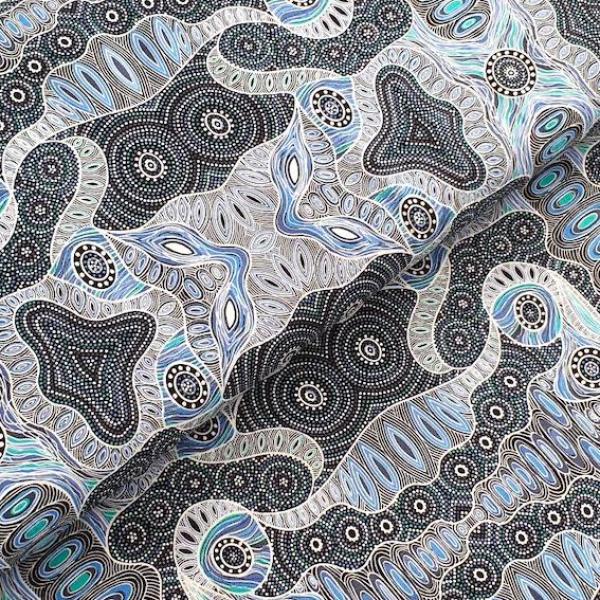BLUE REGENERATION Aborigines Stoff aus Australien